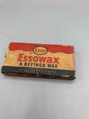 Vintage Esso Essowax Refined Wax Box 1/4 lb Advertising Petroleum Collectible